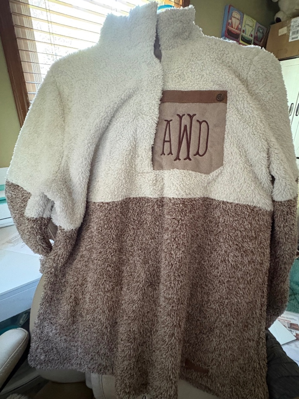 Monogrammed AWD INITIALS - SHERPA SWEATER